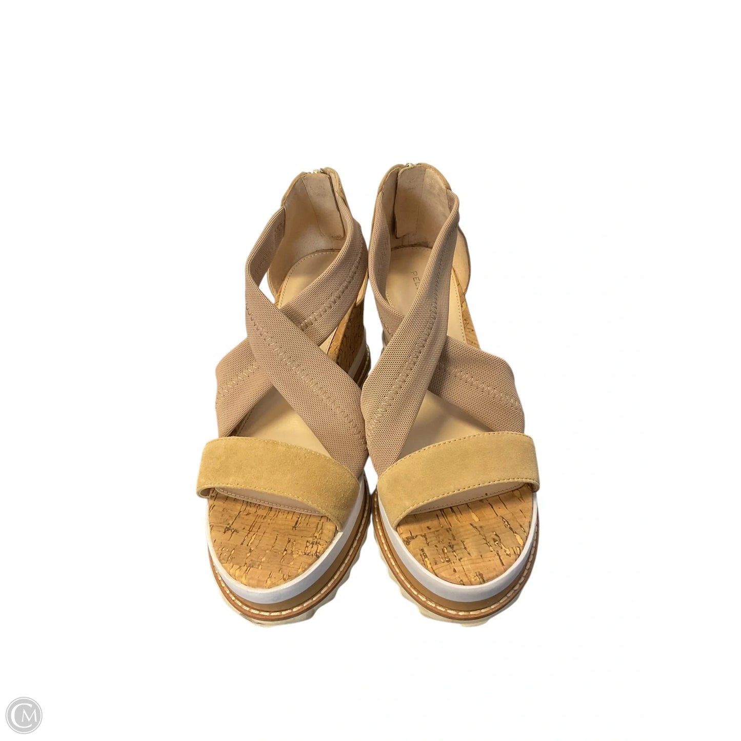 Sandals Heels Platform By Cmc In Beige, Size: 8.5