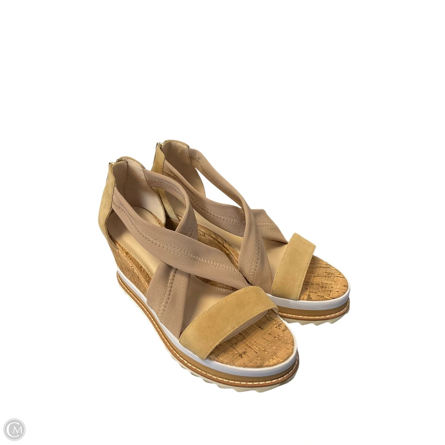 Sandals Heels Platform By Cmc In Beige, Size: 8.5