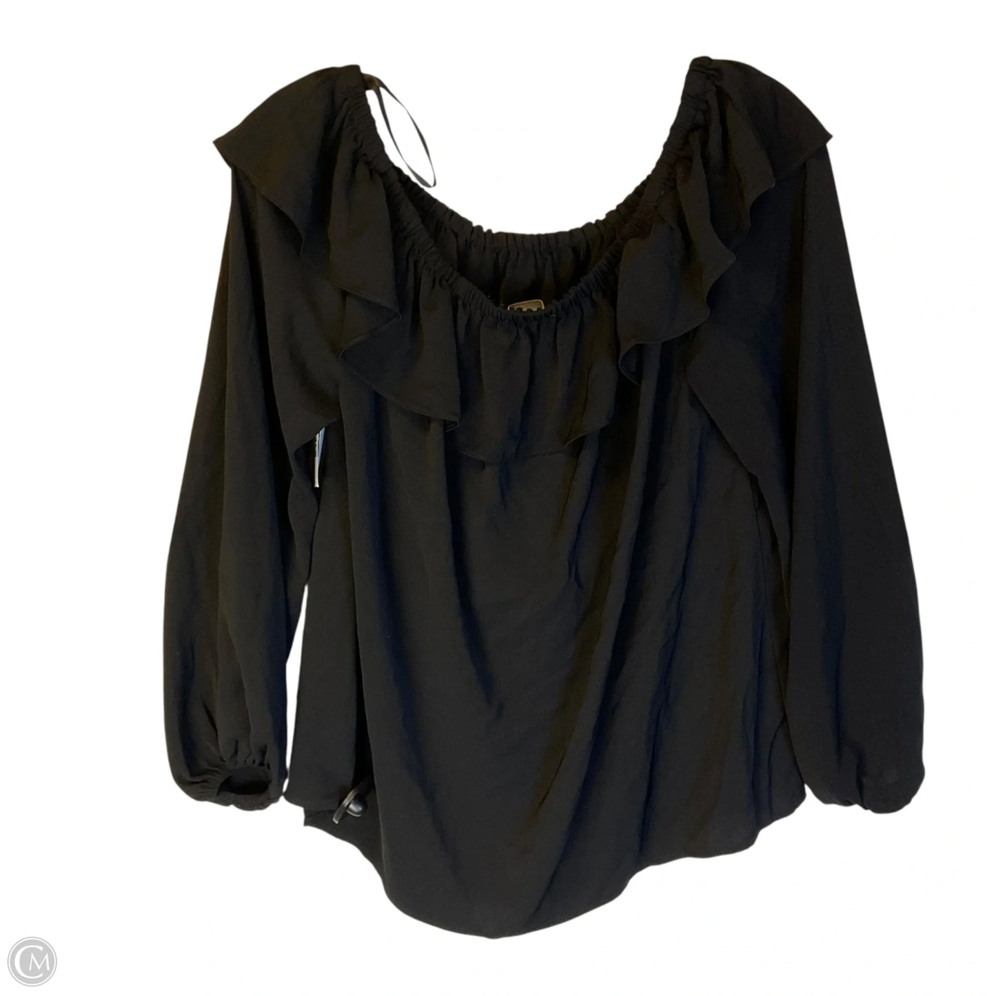 Top Long Sleeve By Michael By Michael Kors In Black, Size: L