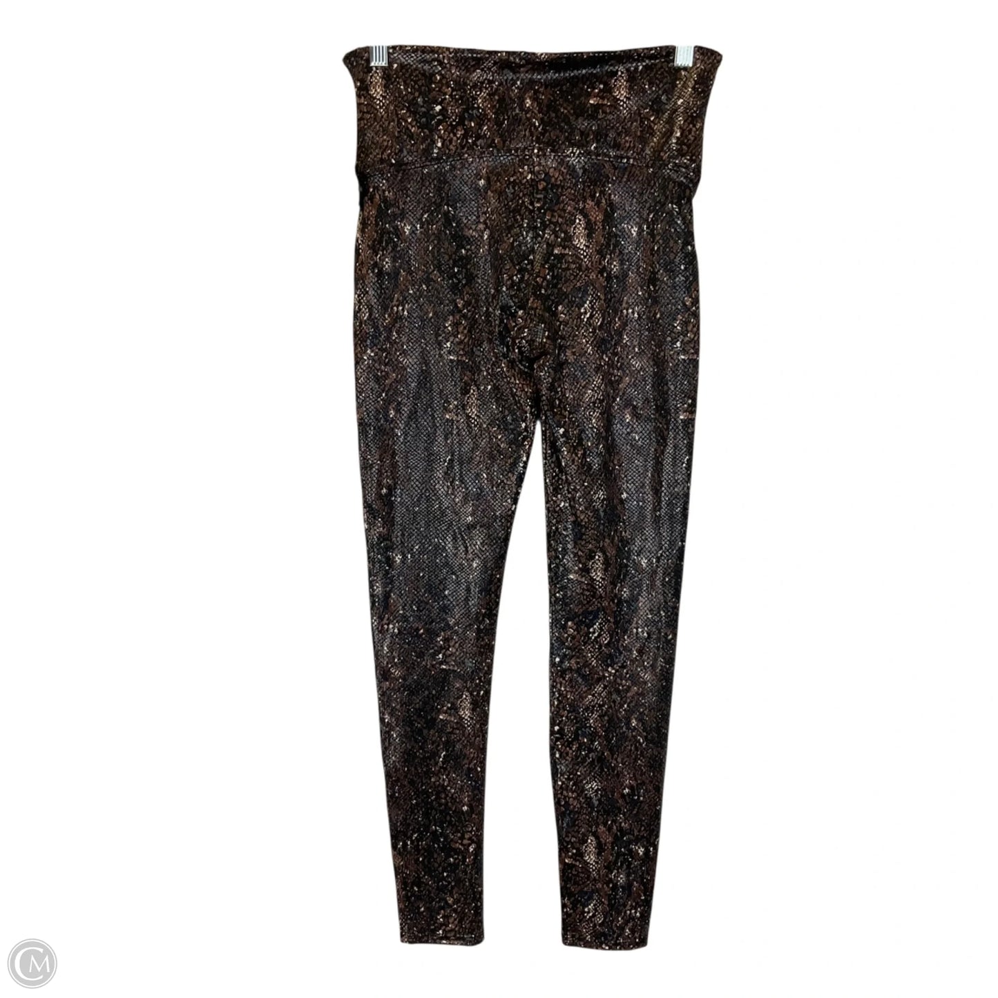 Athletic Leggings By Spanx In Snakeskin Print, Size: L