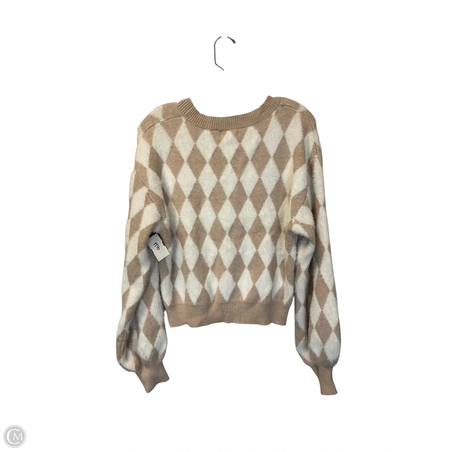 Sweater Cardigan By Willow & Root In Beige, Size: L