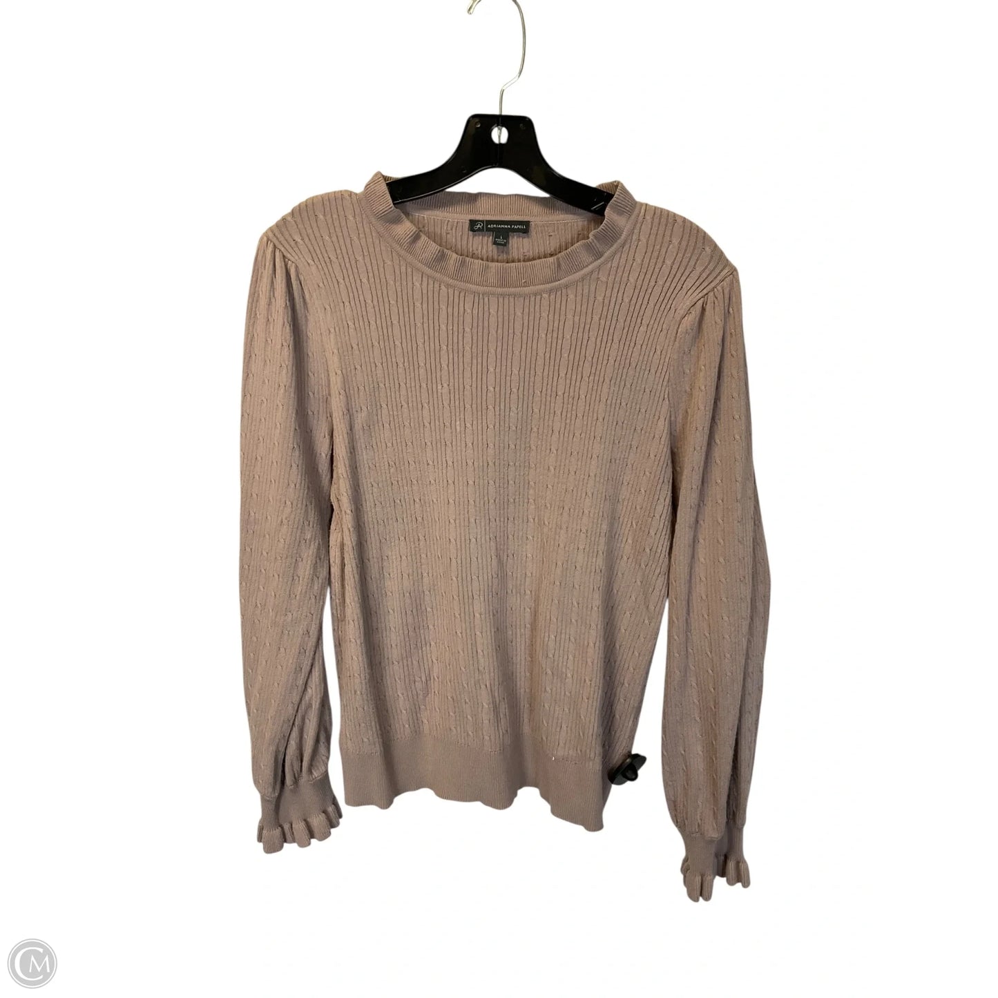 Top Long Sleeve By Adrianna Papell In Beige, Size: L