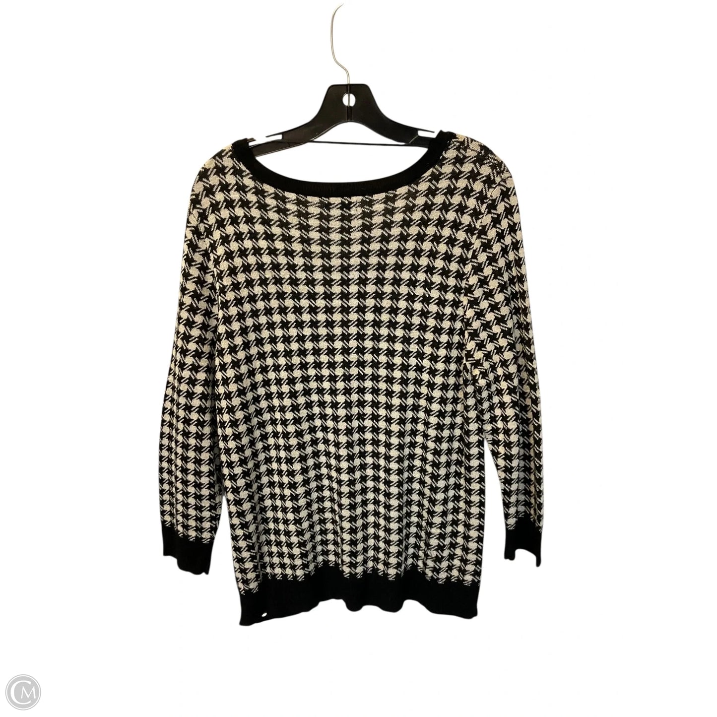 Sweater By Apt 9 In Black & White, Size: Xl