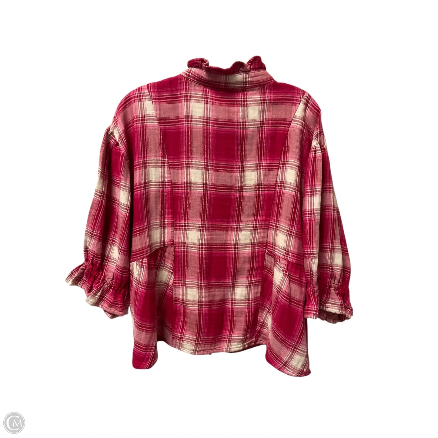 Top Long Sleeve By Ivy Jane In Plaid Pattern, Size: M