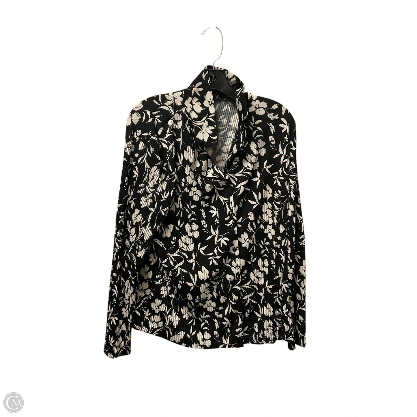 Top Long Sleeve By Adrianna Papell In Black, Size: L