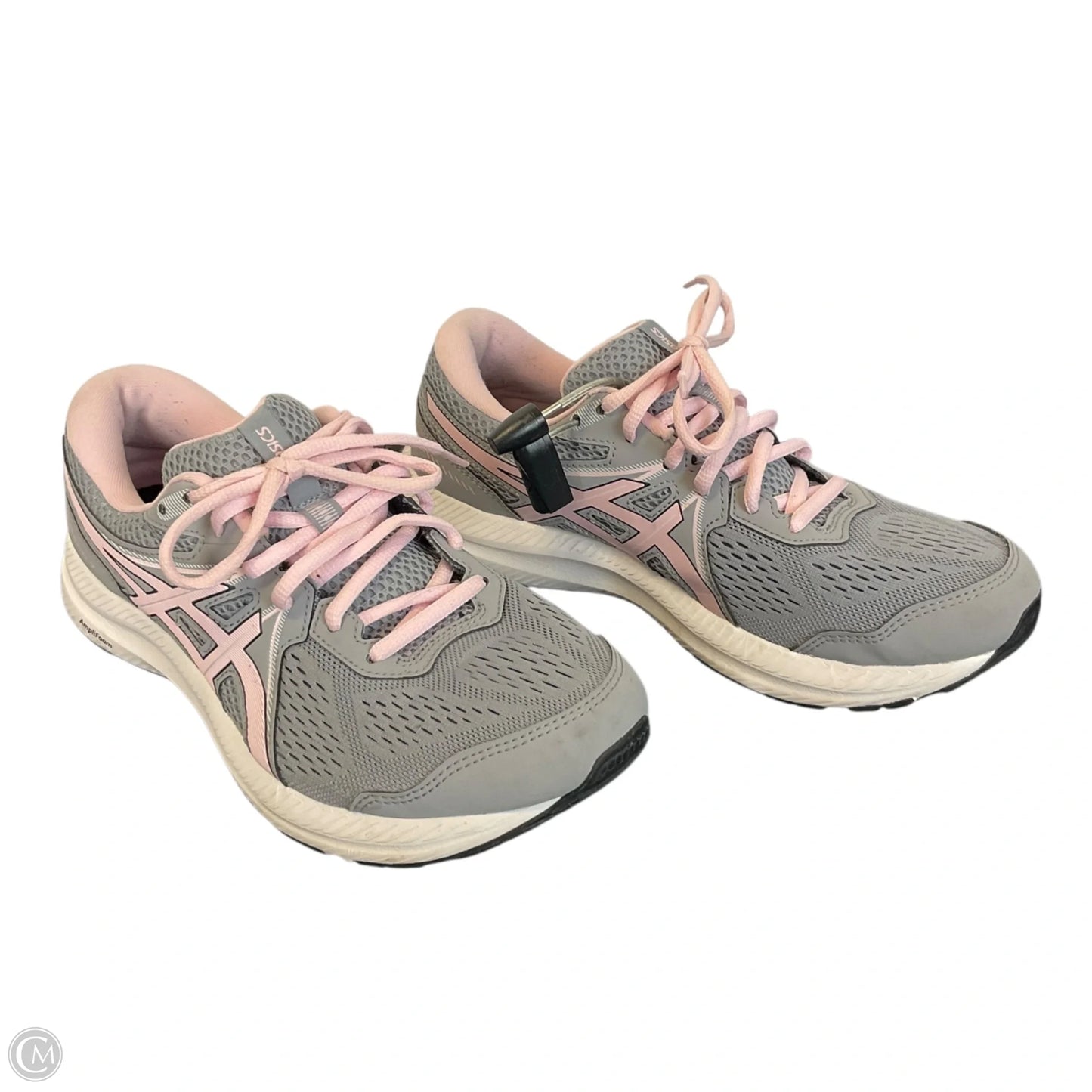 Shoes Athletic By Asics In Grey & Pink, Size: 9