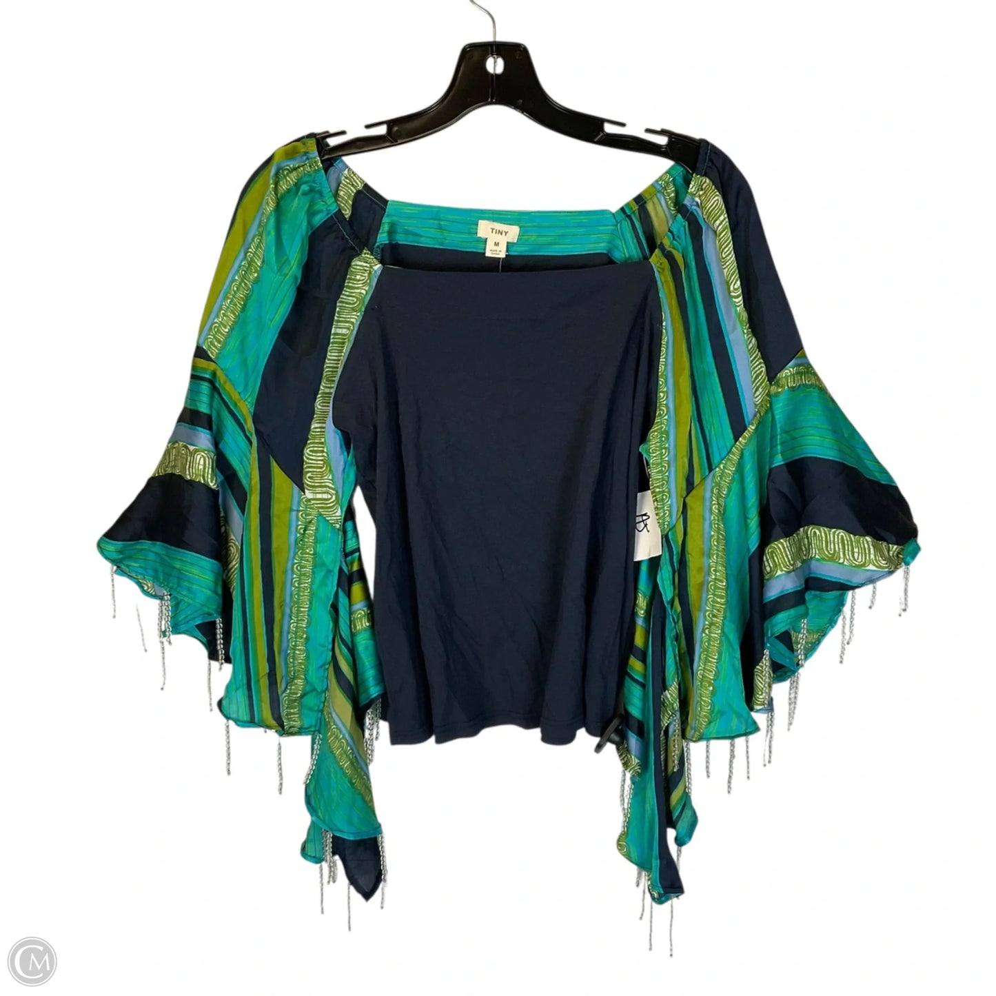 Top Long Sleeve By Tiny In Blue & Green, Size: M