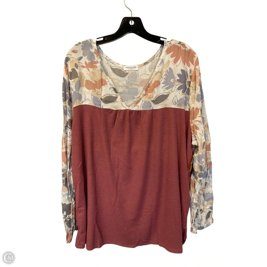 Top Long Sleeve By Chicsoul In Pink, Size: 2x