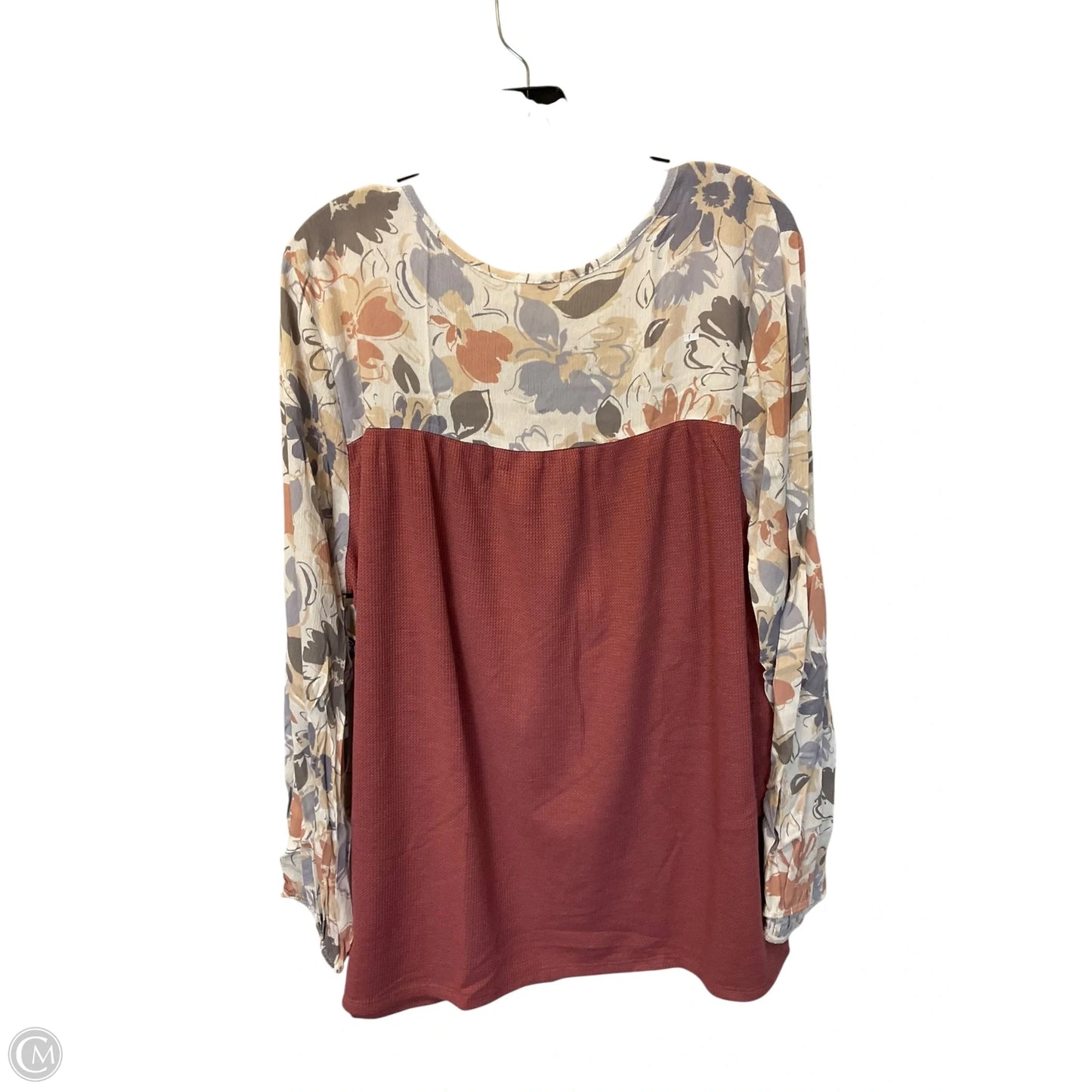 Top Long Sleeve By Chicsoul In Pink, Size: 2x