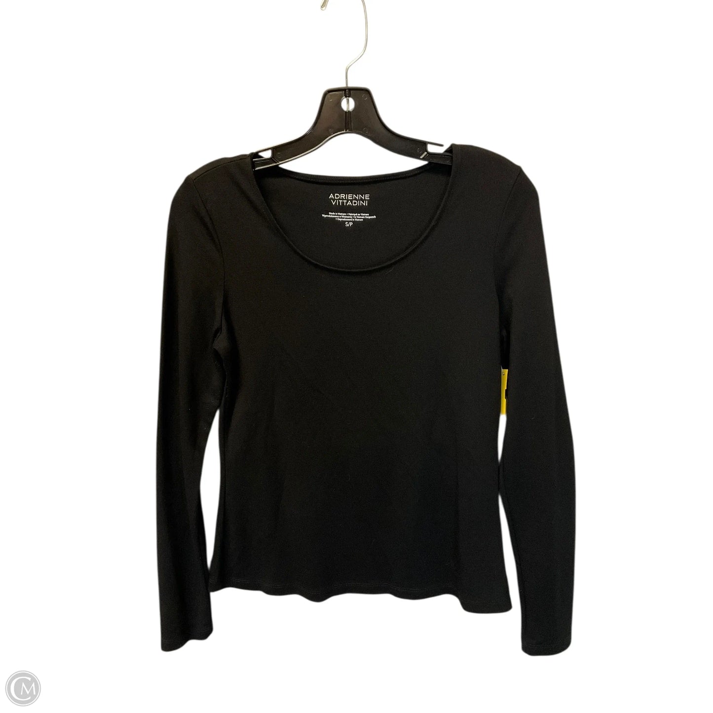 Top Long Sleeve By Adrienne Vittadini In Black, Size: S