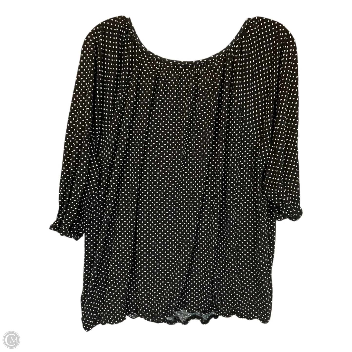 Top 3/4 Sleeve By Michael By Michael Kors In Black, Size: 2x