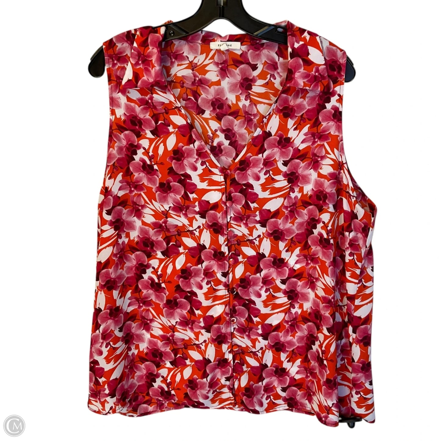 Top Sleeveless By Pleione In Floral Print, Size: Xl