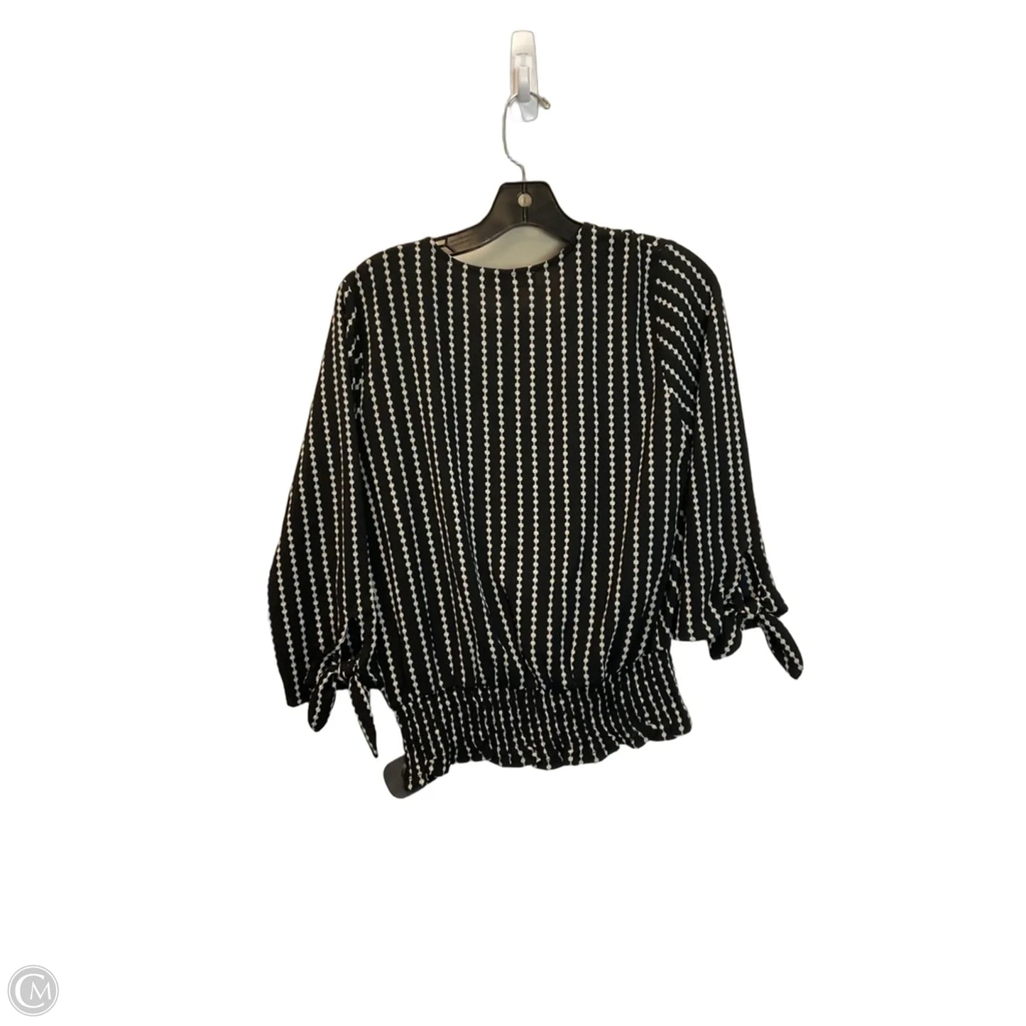 Top Long Sleeve By Michael By Michael Kors In Black & Cream, Size: S