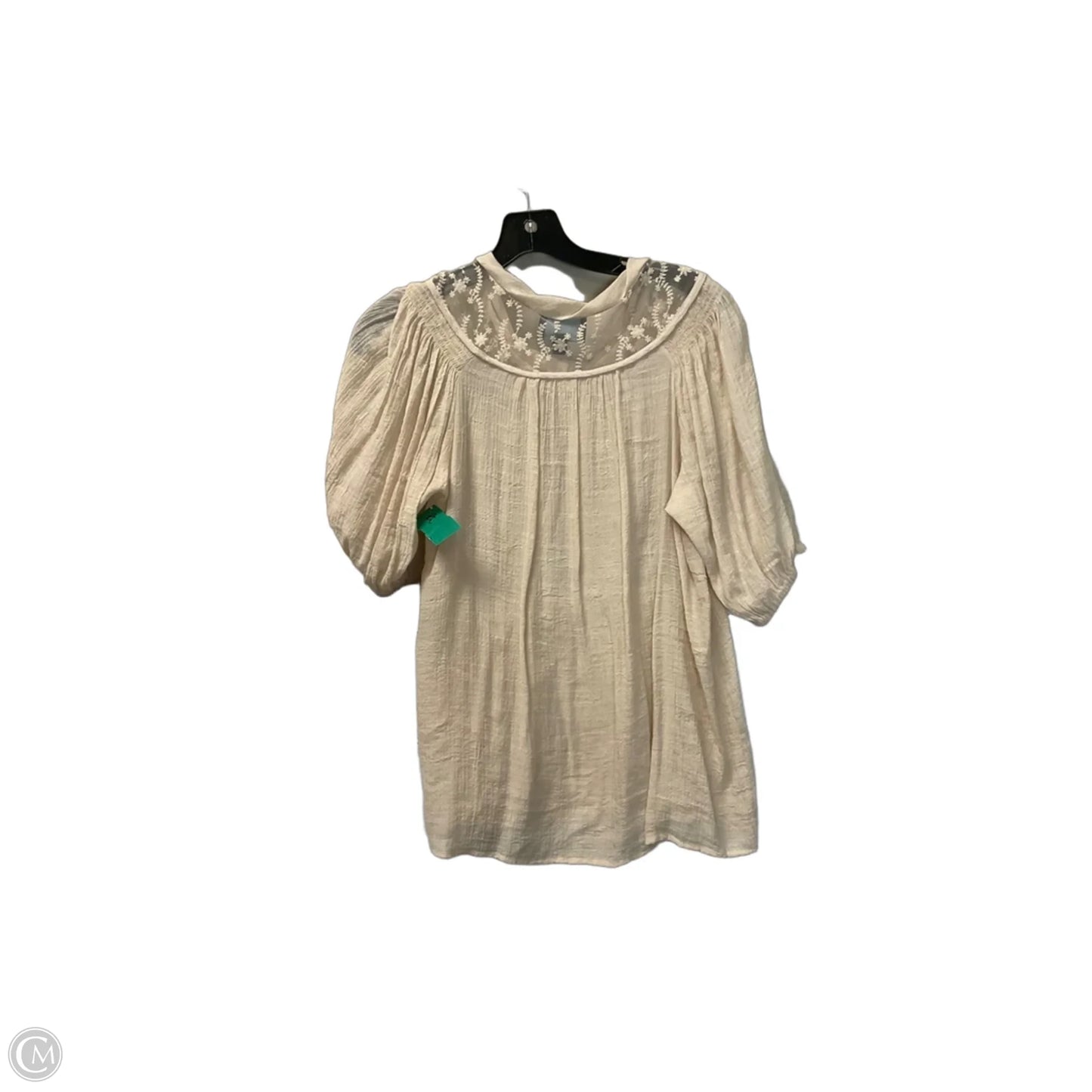 Top Short Sleeve By Cynthia Rowley In Cream, Size: M