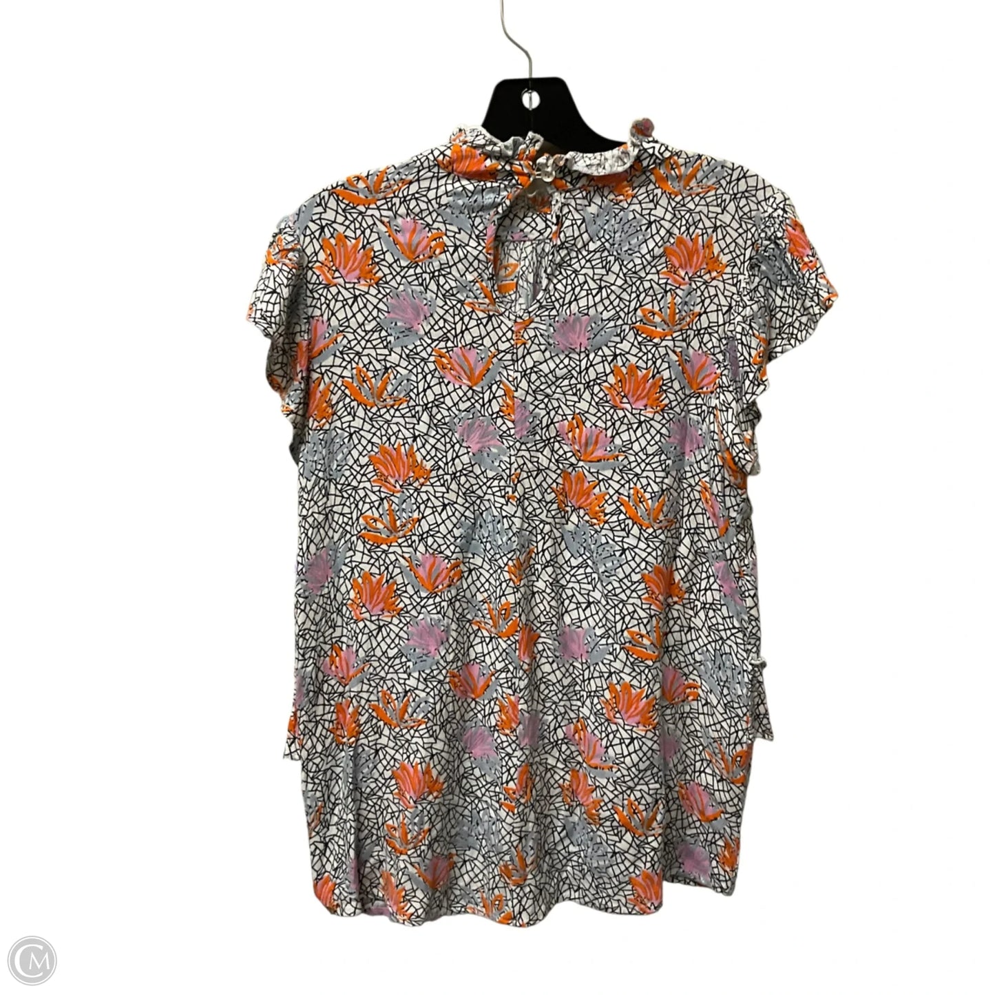 Top Short Sleeve By Thml In Grey & Orange, Size: S
