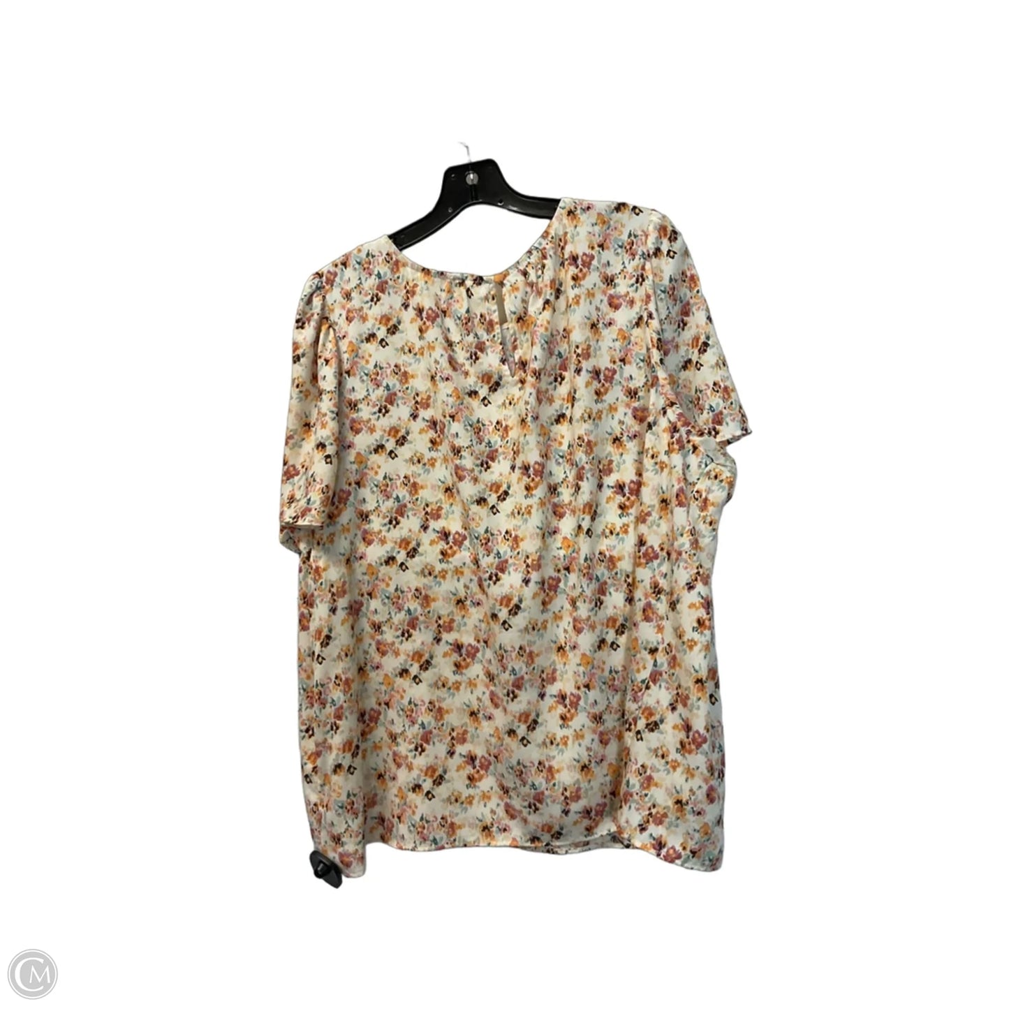 Top Short Sleeve By Lc Lauren Conrad In Floral Print, Size: 2x