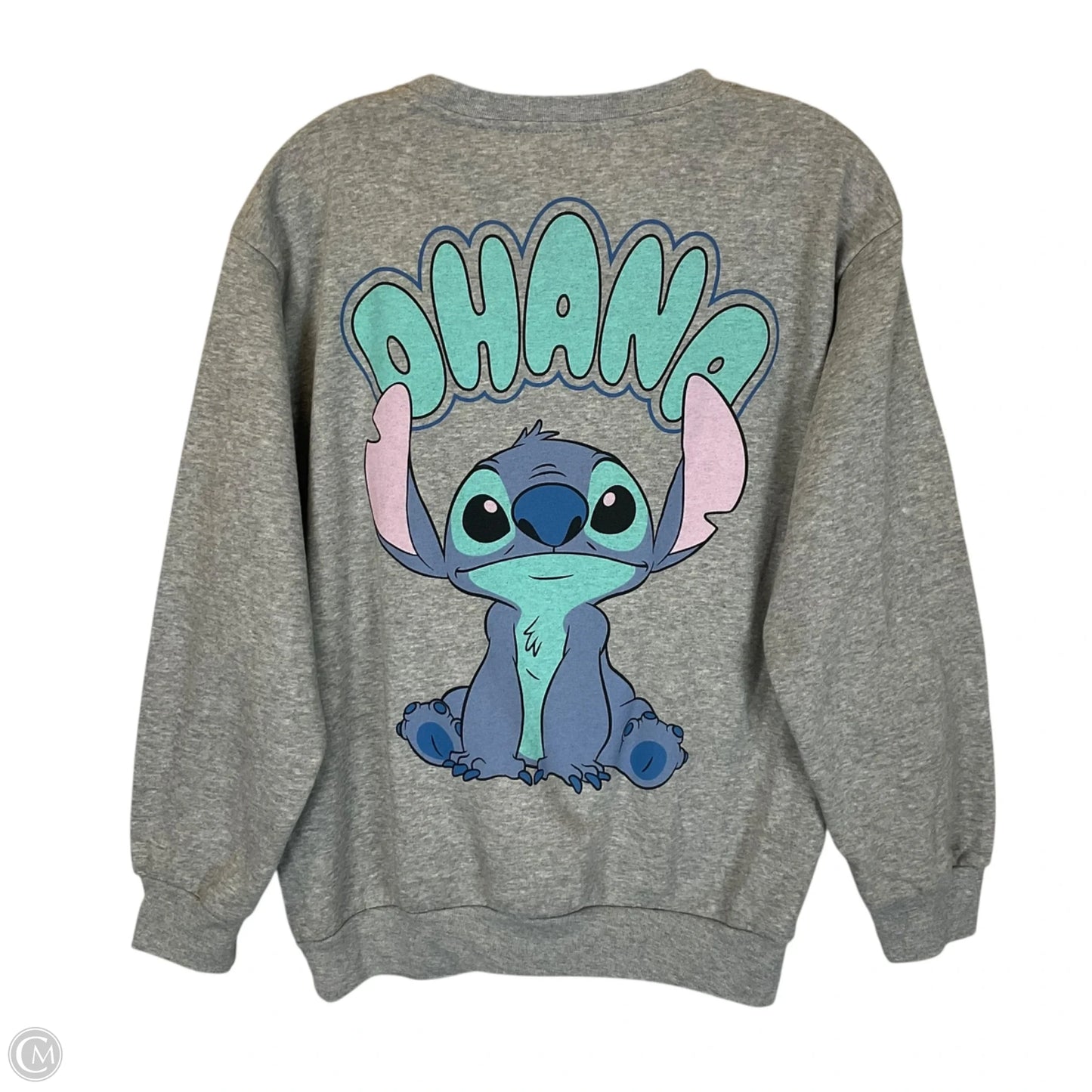 Sweatshirt Crewneck By Disney In Grey, Size: S