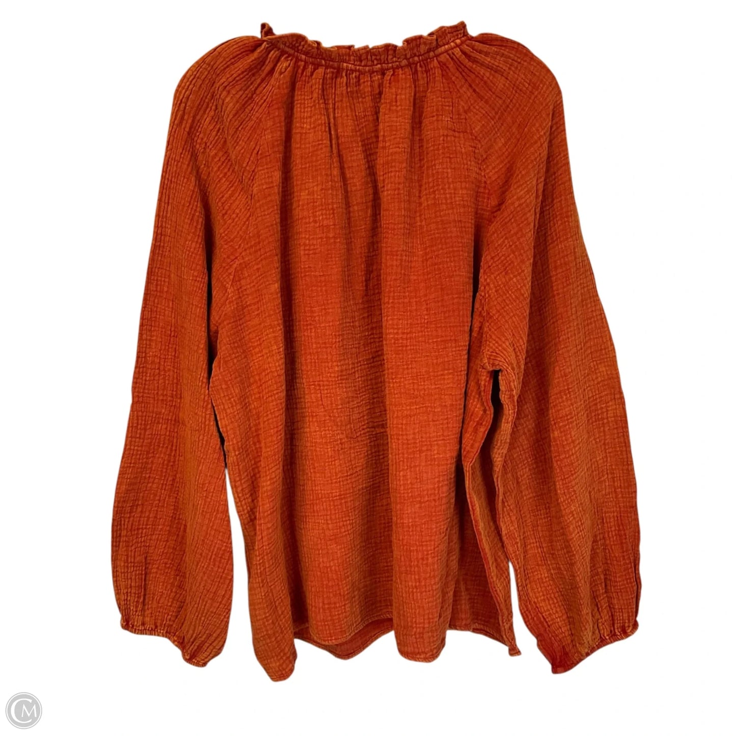 Top Long Sleeve By Chicsoul In Orange, Size: 1x