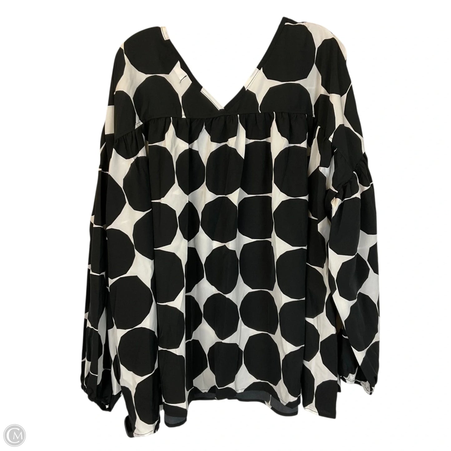 Top Long Sleeve By Chicsoul In Black & White, Size: 3x