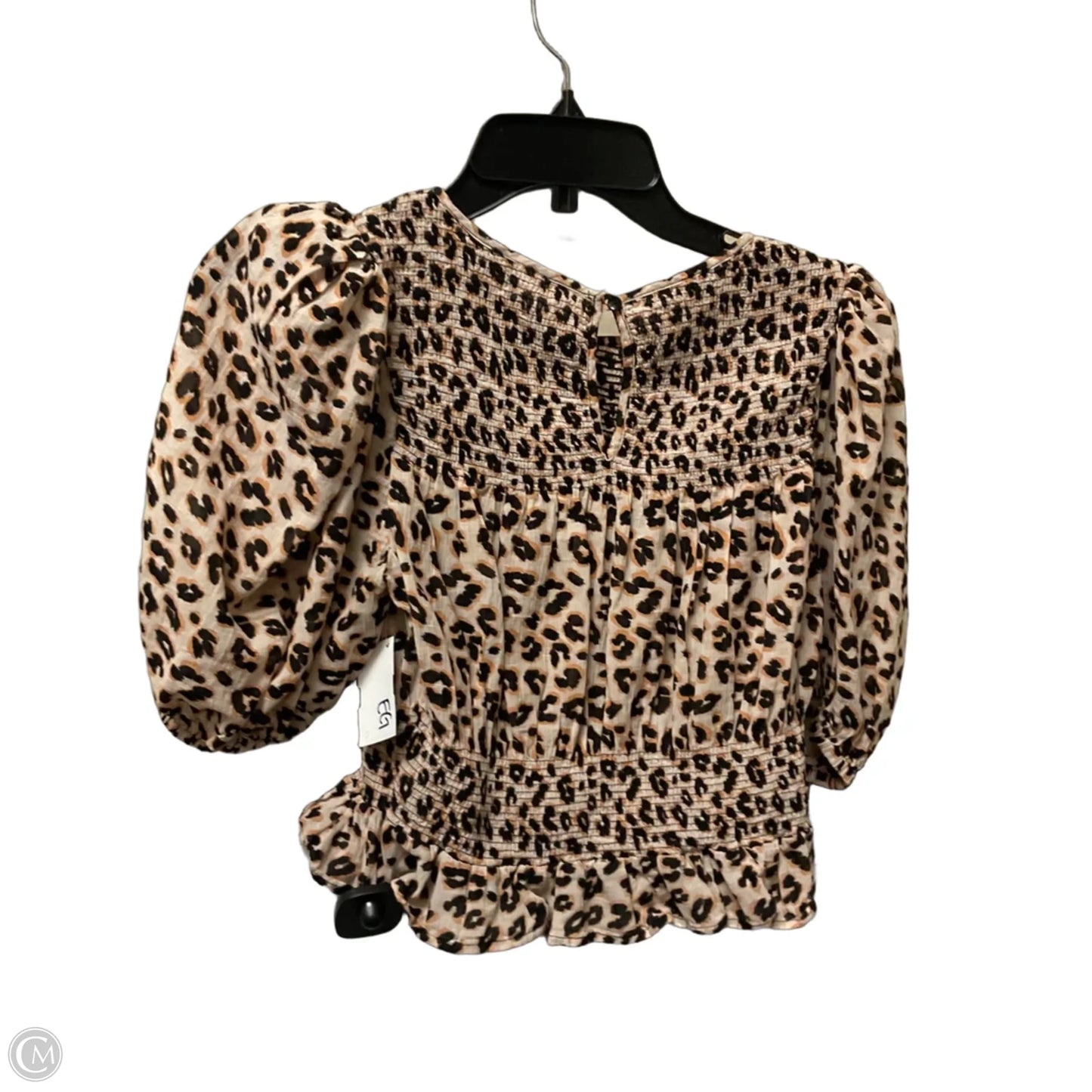Top 3/4 Sleeve By Free People In Animal Print, Size: Xs