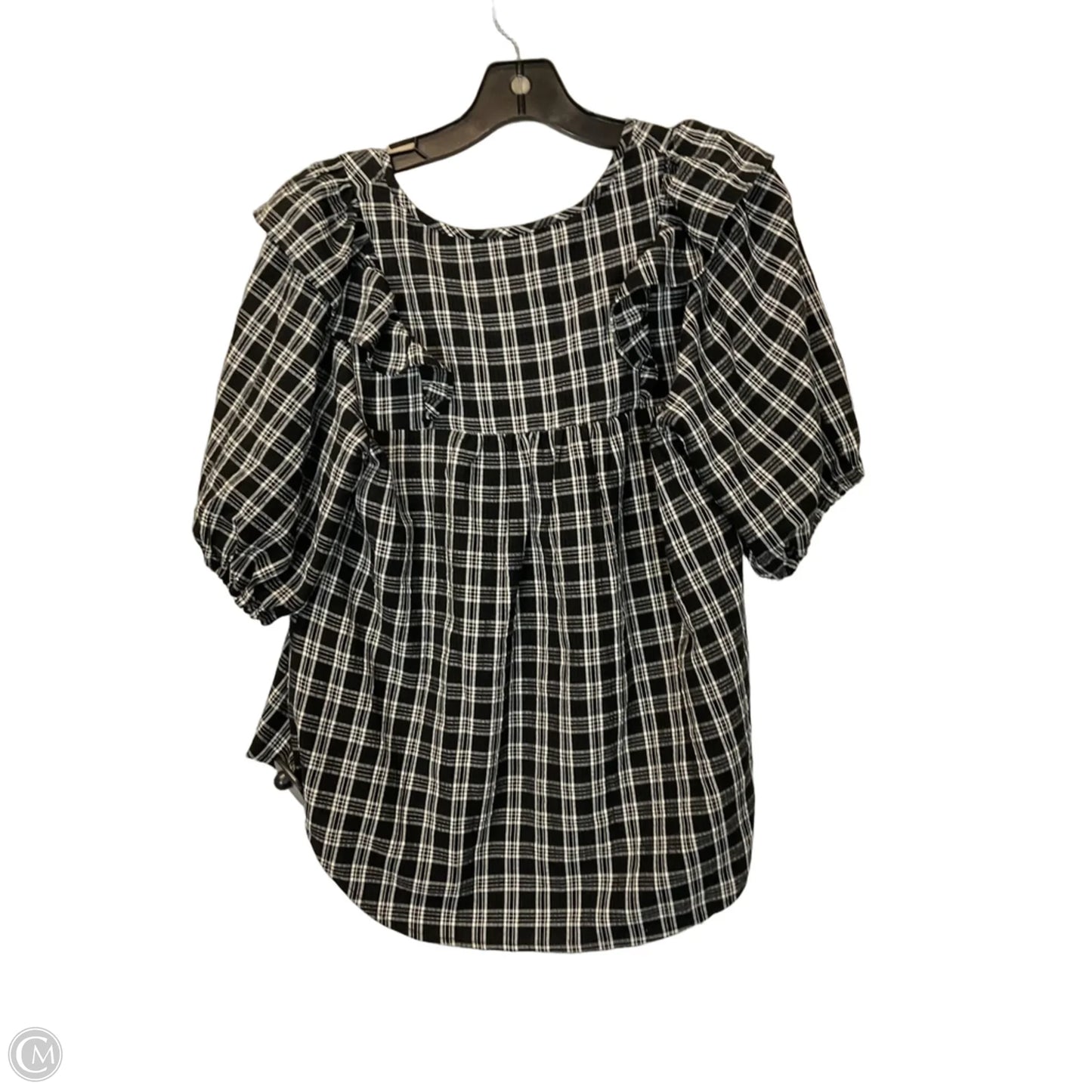 Top Short Sleeve By Loft In Black, Size: S