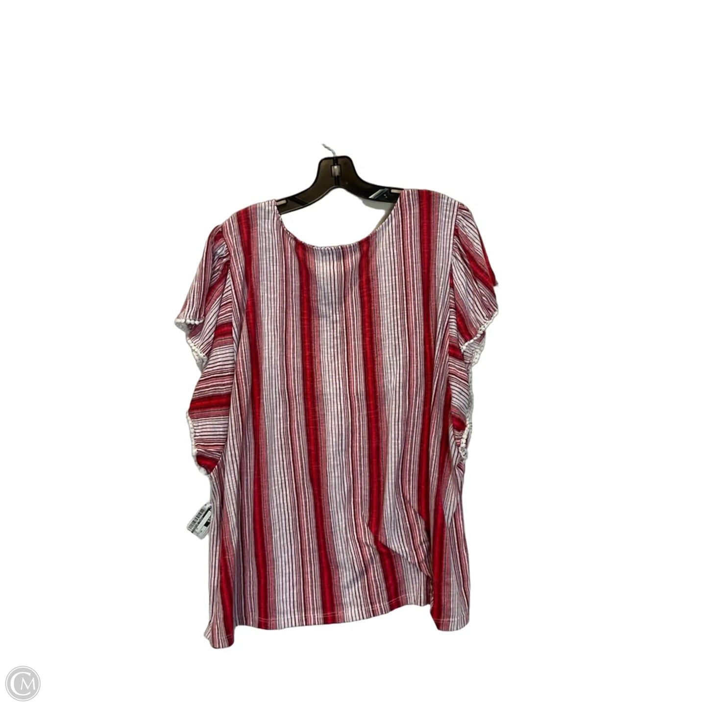 Top Short Sleeve By Signature Studio In Red, Size: 2x