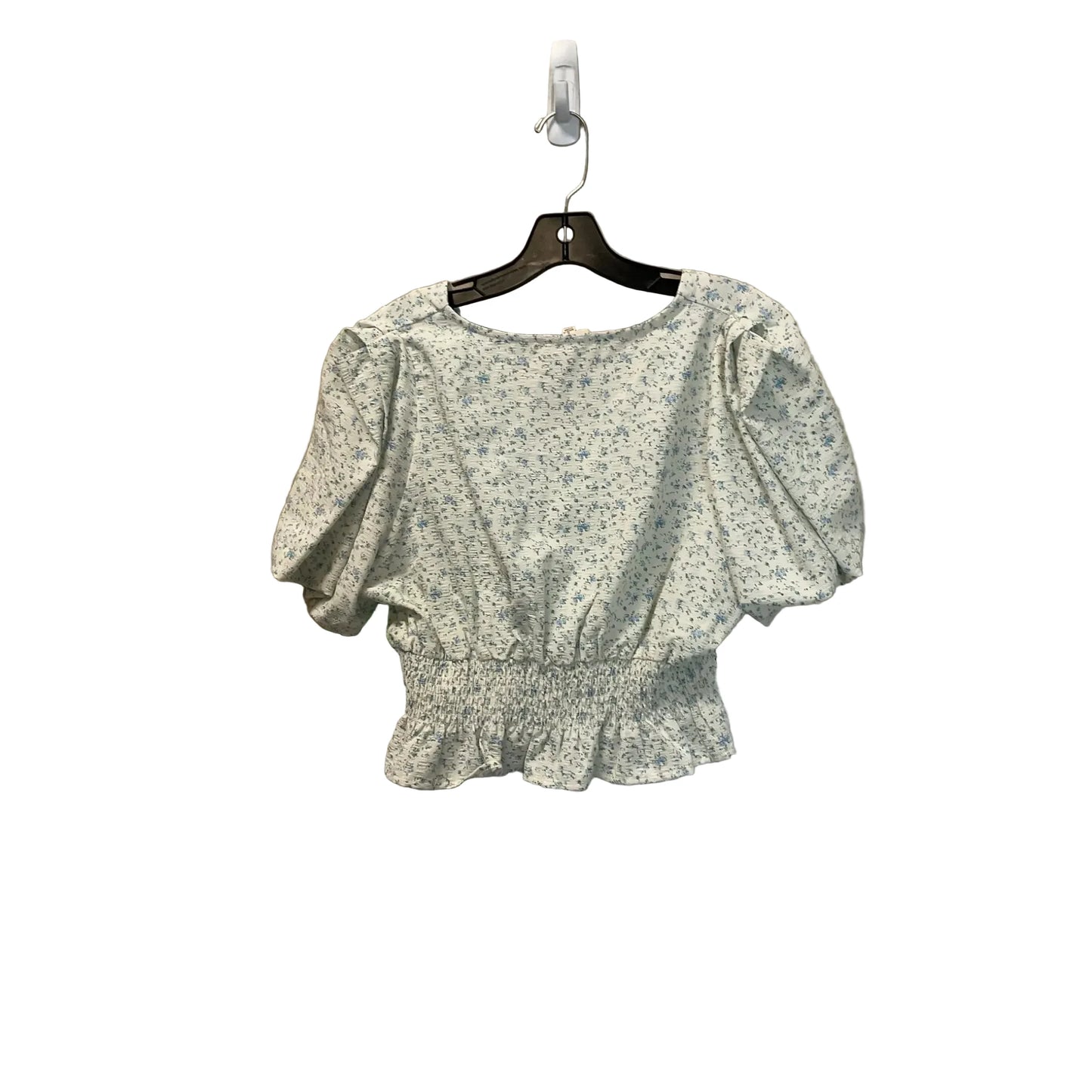 Top Short Sleeve By Promesa In Blue & White, Size: L