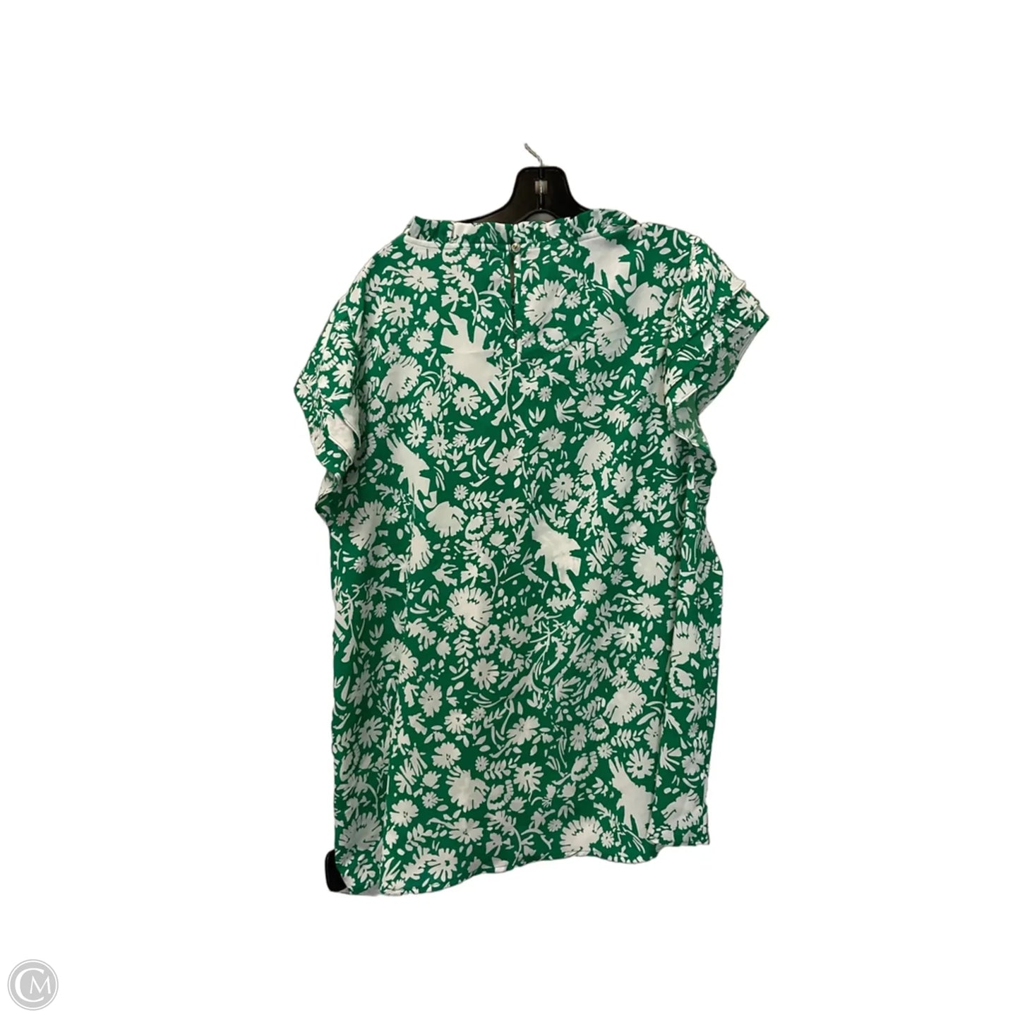 Top Sleeveless By Jodifl In Green & White, Size: 1x