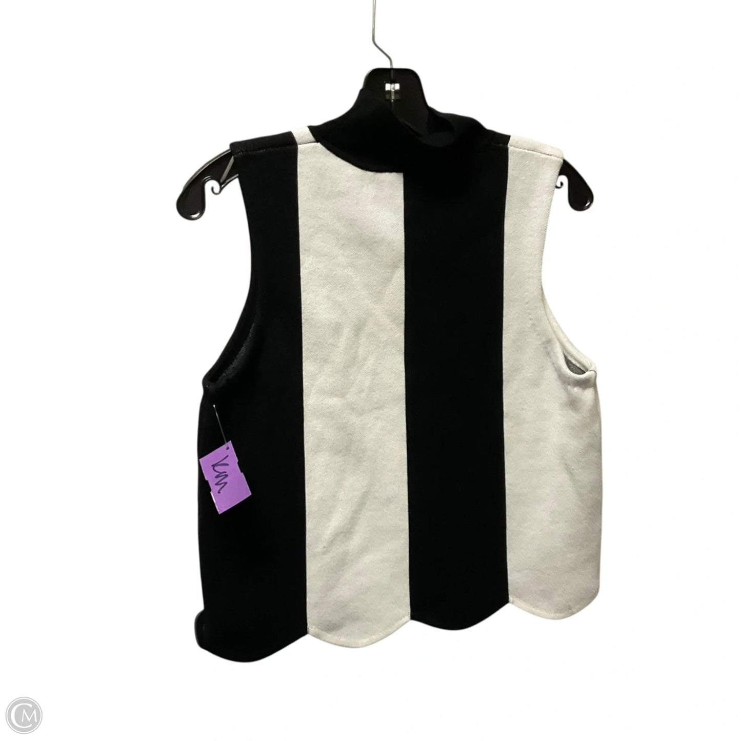 Top Sleeveless By Maeve In Black & White, Size: M