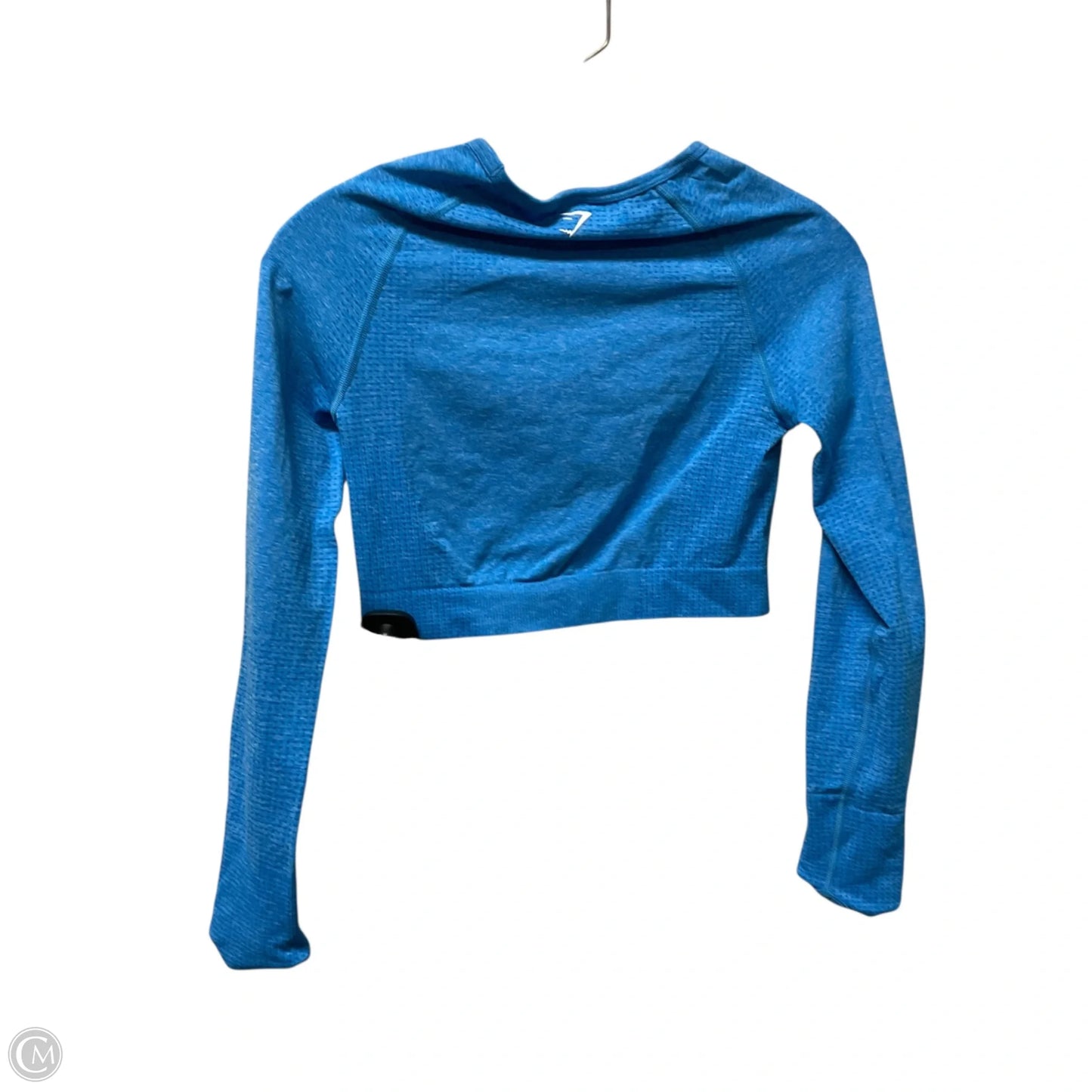 Athletic Top Long Sleeve Collar By Gym Shark In Blue, Size: M