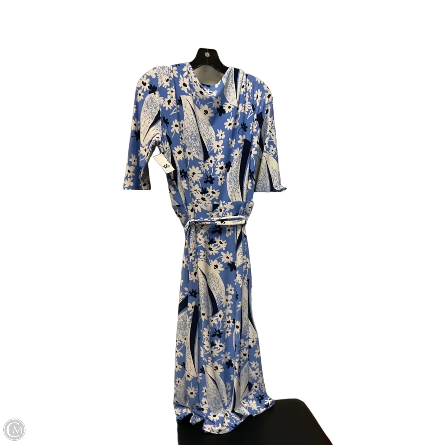 Dress Casual Midi By Lauren By Ralph Lauren In Blue, Size: L