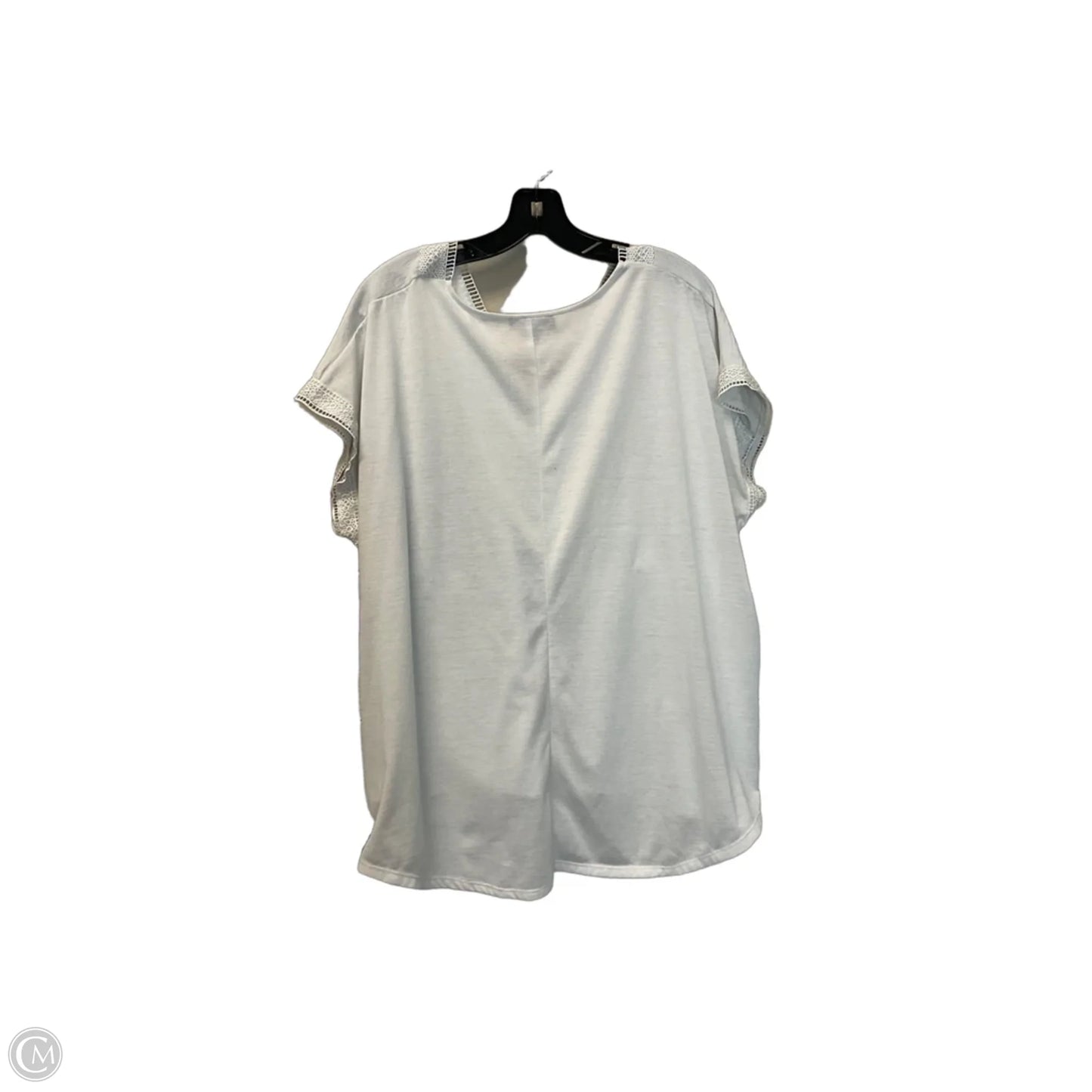 Top Short Sleeve By Fred David In White, Size: 1x