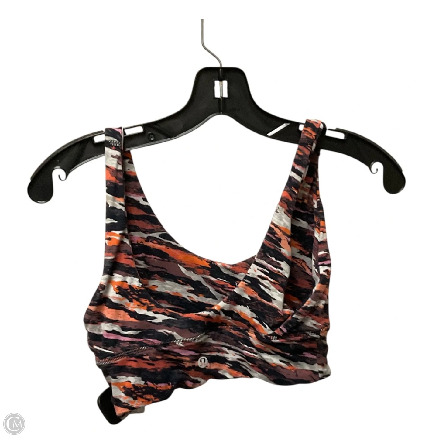 Athletic Bra By Lululemon In Black & Orange, Size: 6
