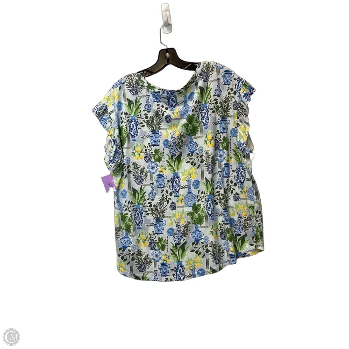Top Short Sleeve By Crown And Ivy In Blue, Size: 1x