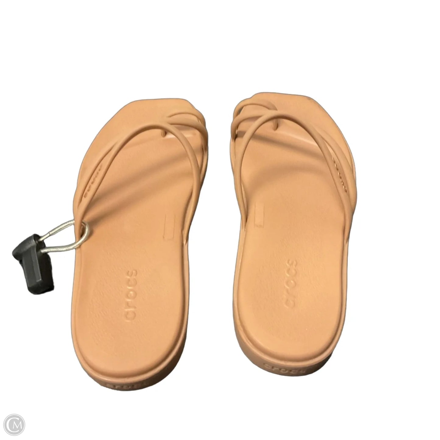 Shoes Flats By Crocs In Tan, Size: 9
