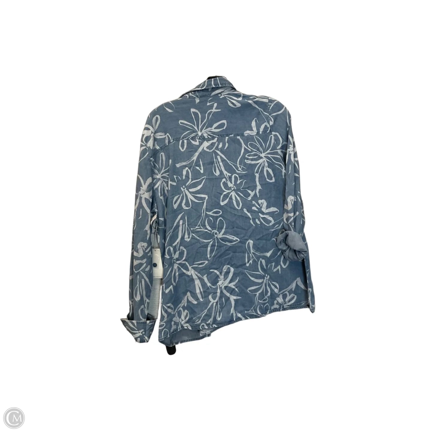Top Long Sleeve By Cmc In Blue Denim, Size: L