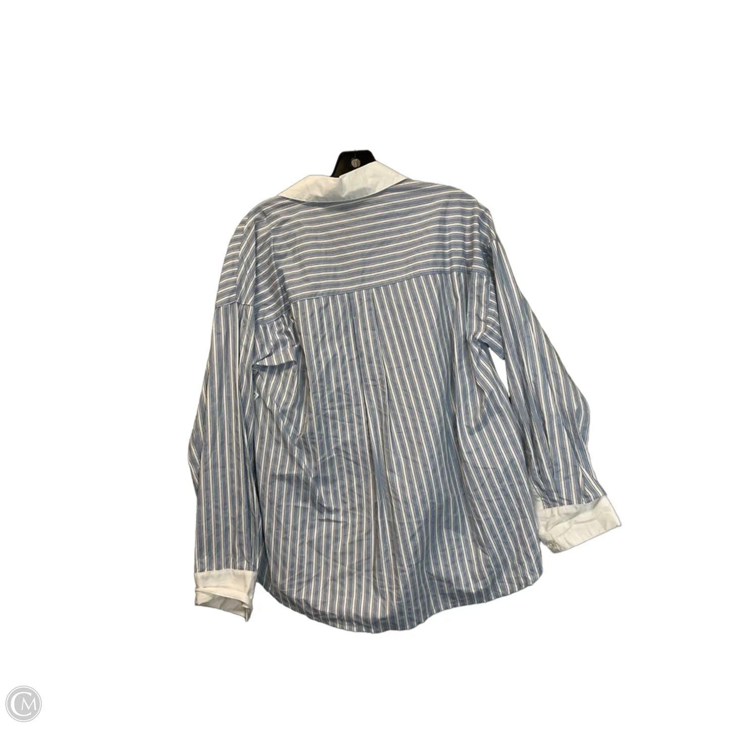 Top Long Sleeve By Entro In Blue & White, Size: M