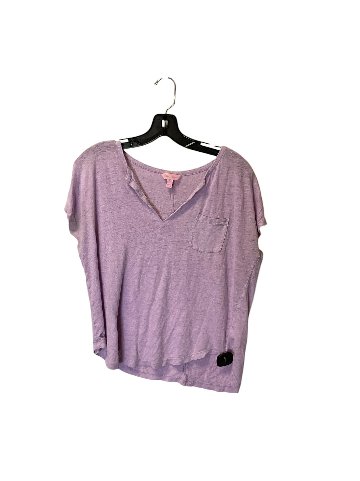 Top Short Sleeve Designer By Lilly Pulitzer In Purple, Size: M