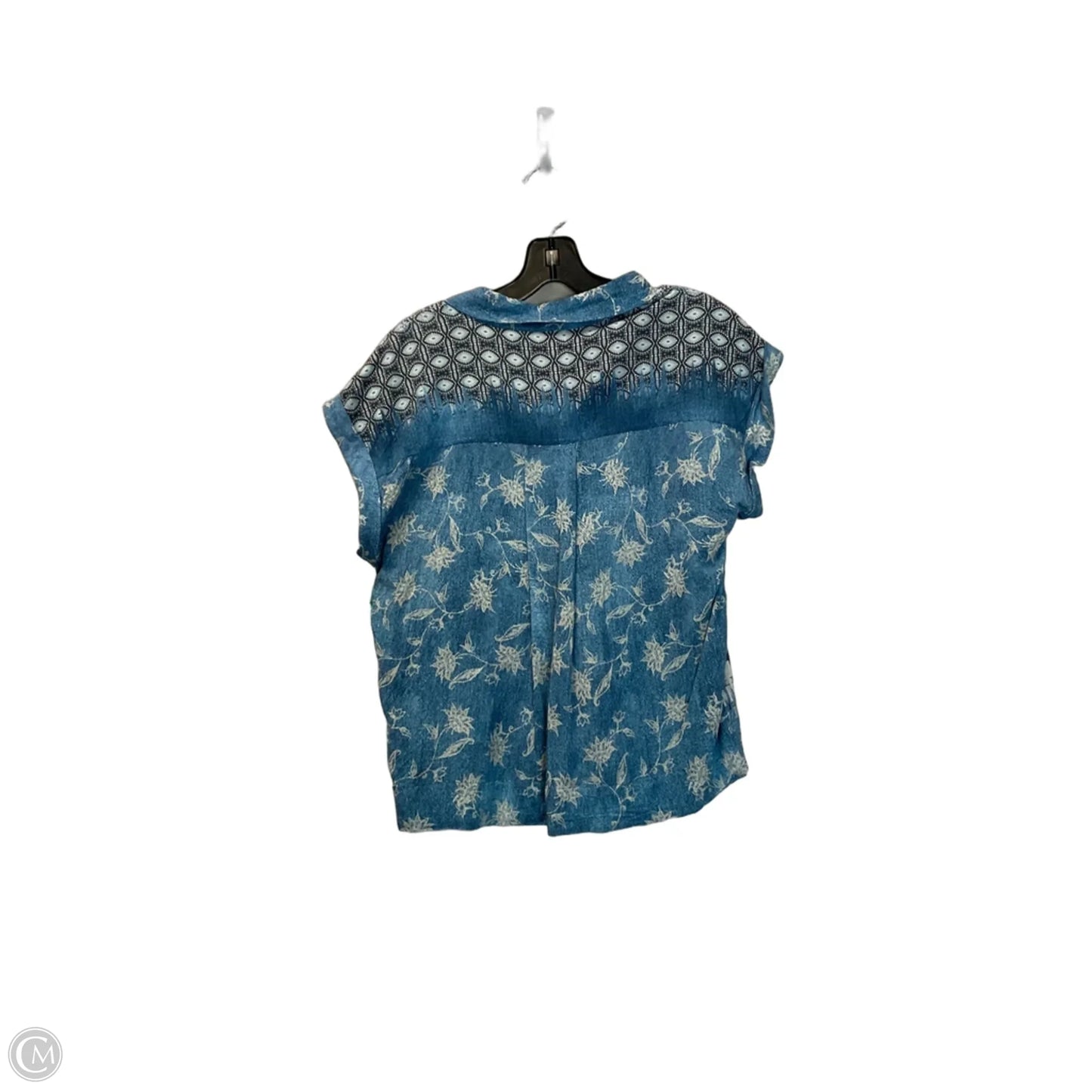 Top Short Sleeve By Liverpool In Blue & Cream, Size: S