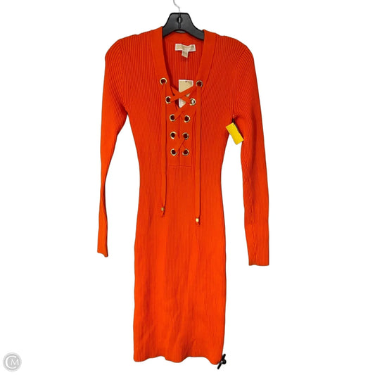 Dress Casual Midi By Michael By Michael Kors In Orange, Size: S