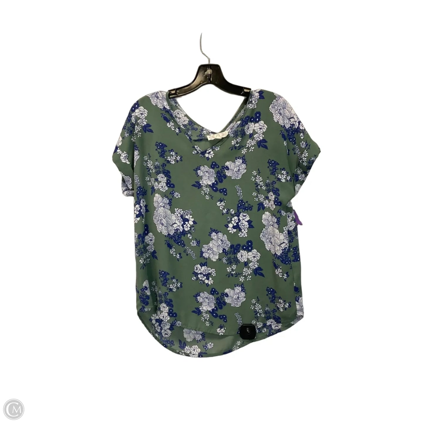 Top Short Sleeve By Pink Rose In Green, Size: M