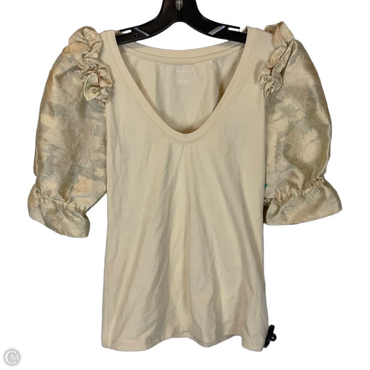 Top Short Sleeve By Anthropologie In Taupe, Size: S