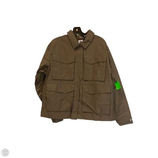Athletic Jacket By Nike In Brown, Size: M