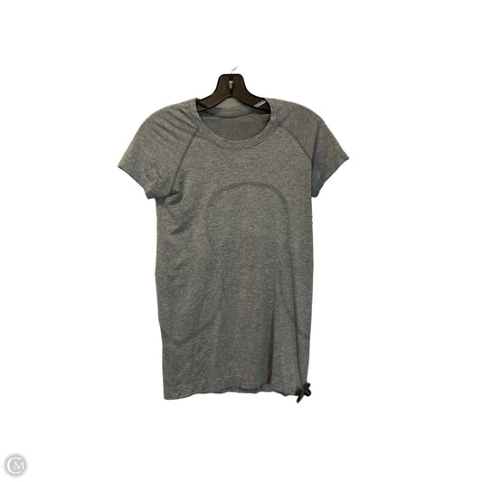 Athletic Top Short Sleeve By Lululemon In Grey, Size: 6