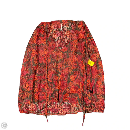 Top Long Sleeve By Free People In Black & Red, Size: M