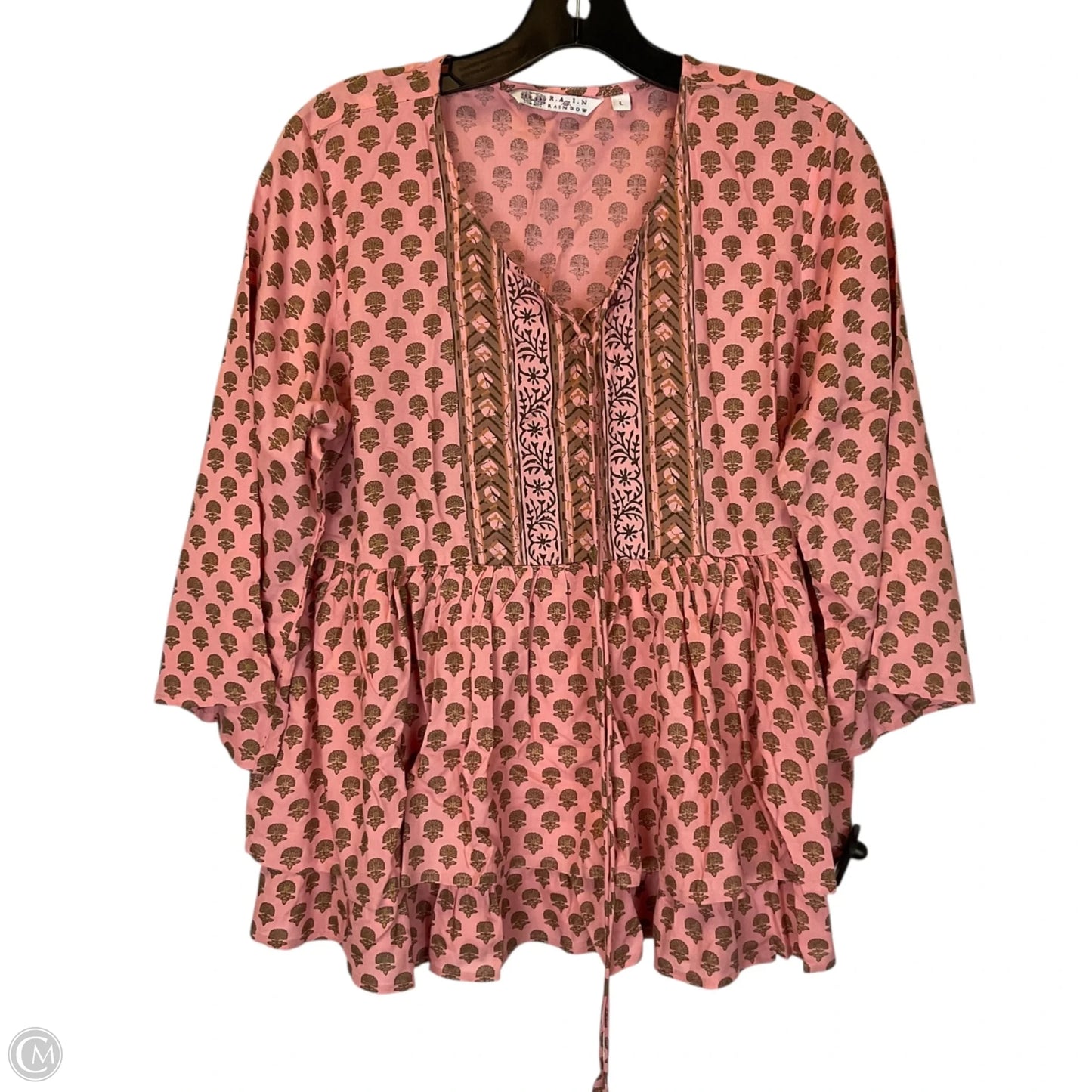 Top Long Sleeve By Cmc In Pink, Size: L