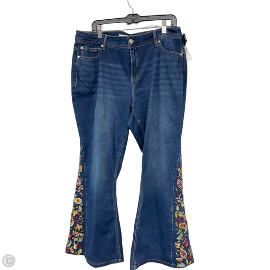 Jeans Flared By Cato In Blue Denim, Size: 18