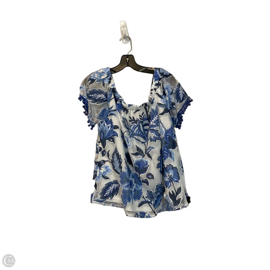 Top Short Sleeve By Entro In Blue & Brown, Size: L