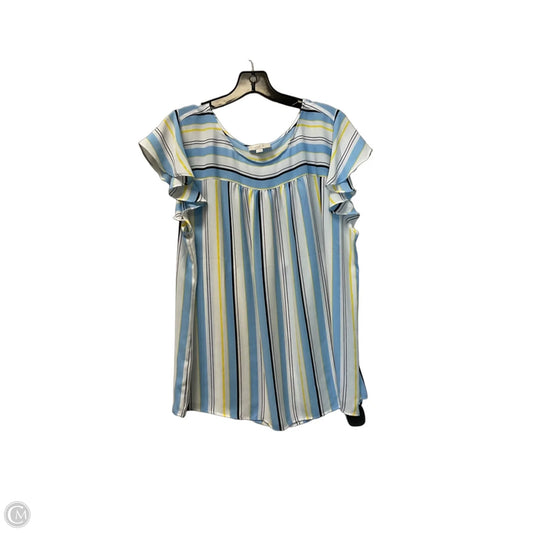 Top Short Sleeve By Loft In Striped Pattern, Size: Xl