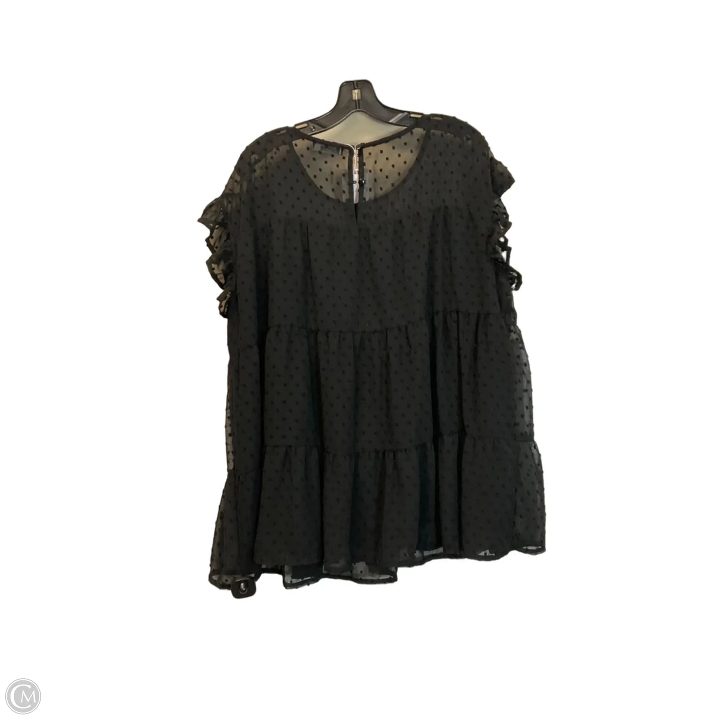 Top Short Sleeve By Clothes Mentor In Black, Size: Xxl